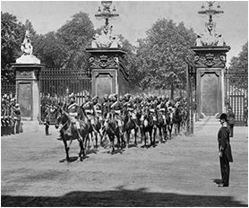 Cavalry at ceremonial gates